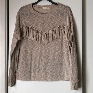 Blush ruffle sweatshirt size M